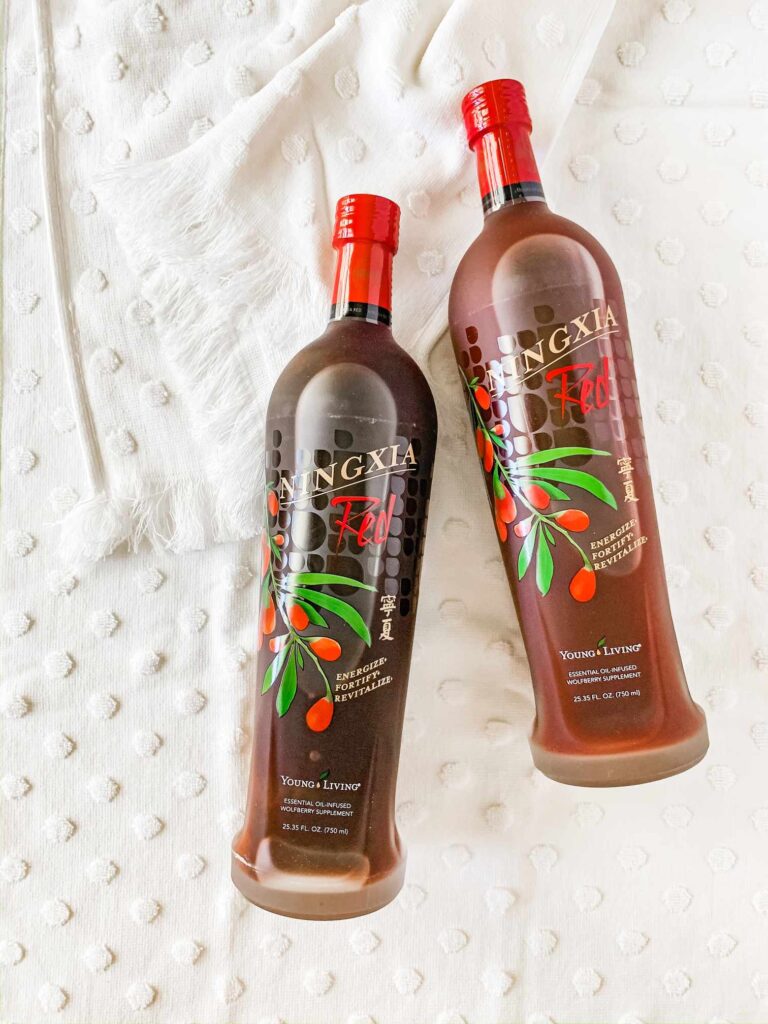 Two Ningxia Red Bottles on white linen