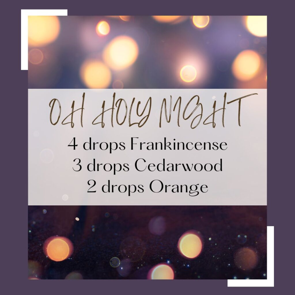 Oh Holy Night Diffuser Blend with soft glowing lights