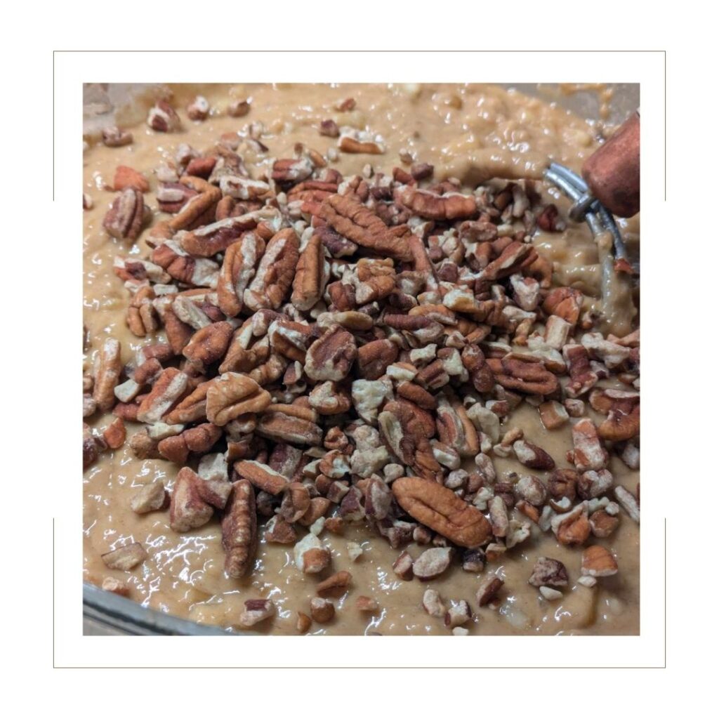 Banana Nut Muffin Batter with Pecans