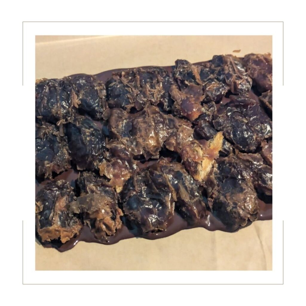 Salted Chocolate Covered Peanut Butter Date Bites at the Date Stage