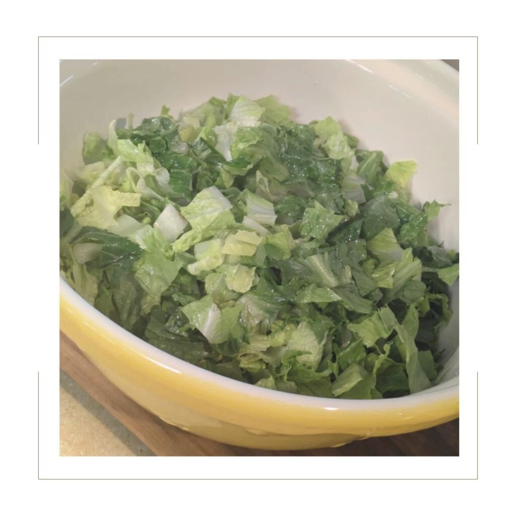 Romaine Lettuce in a yellow bowl.