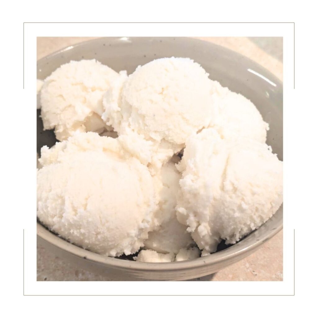 Homemade Vanilla Ice Cream scoops