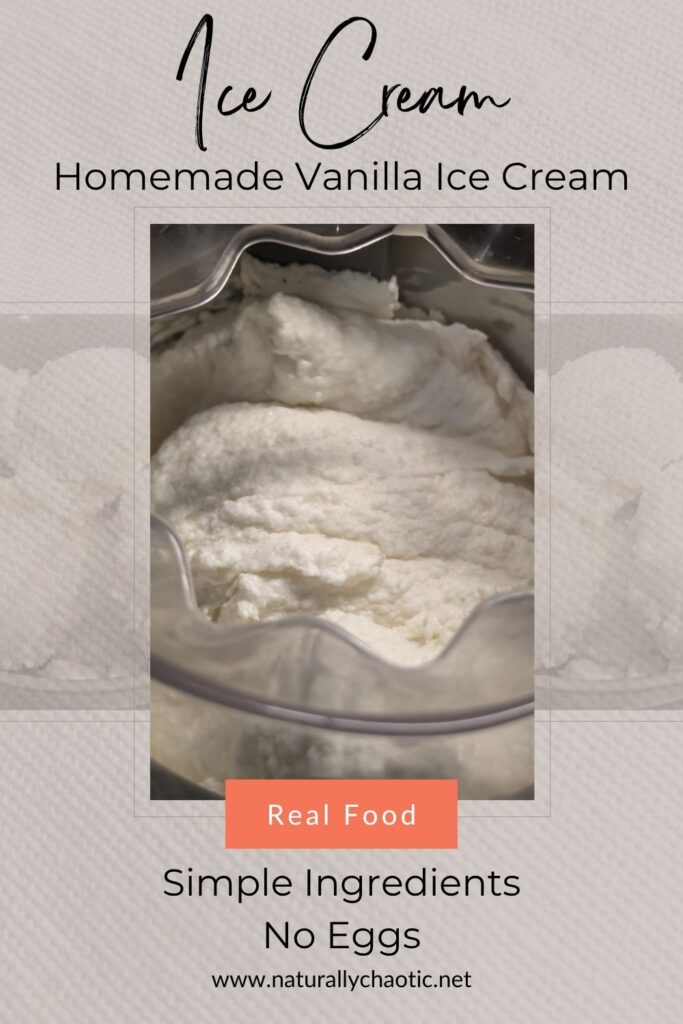 Pinterest Image for Homemade Vanilla Ice Cream