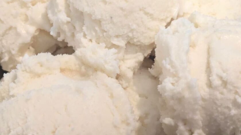 Vanilla Ice Cream scooped into a bowl