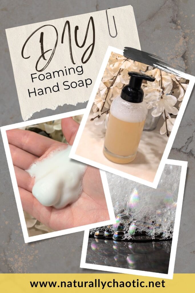 DIY Foaming Hand Soap Bottle, Foaming Hand Soap in Hand, Bubbles
