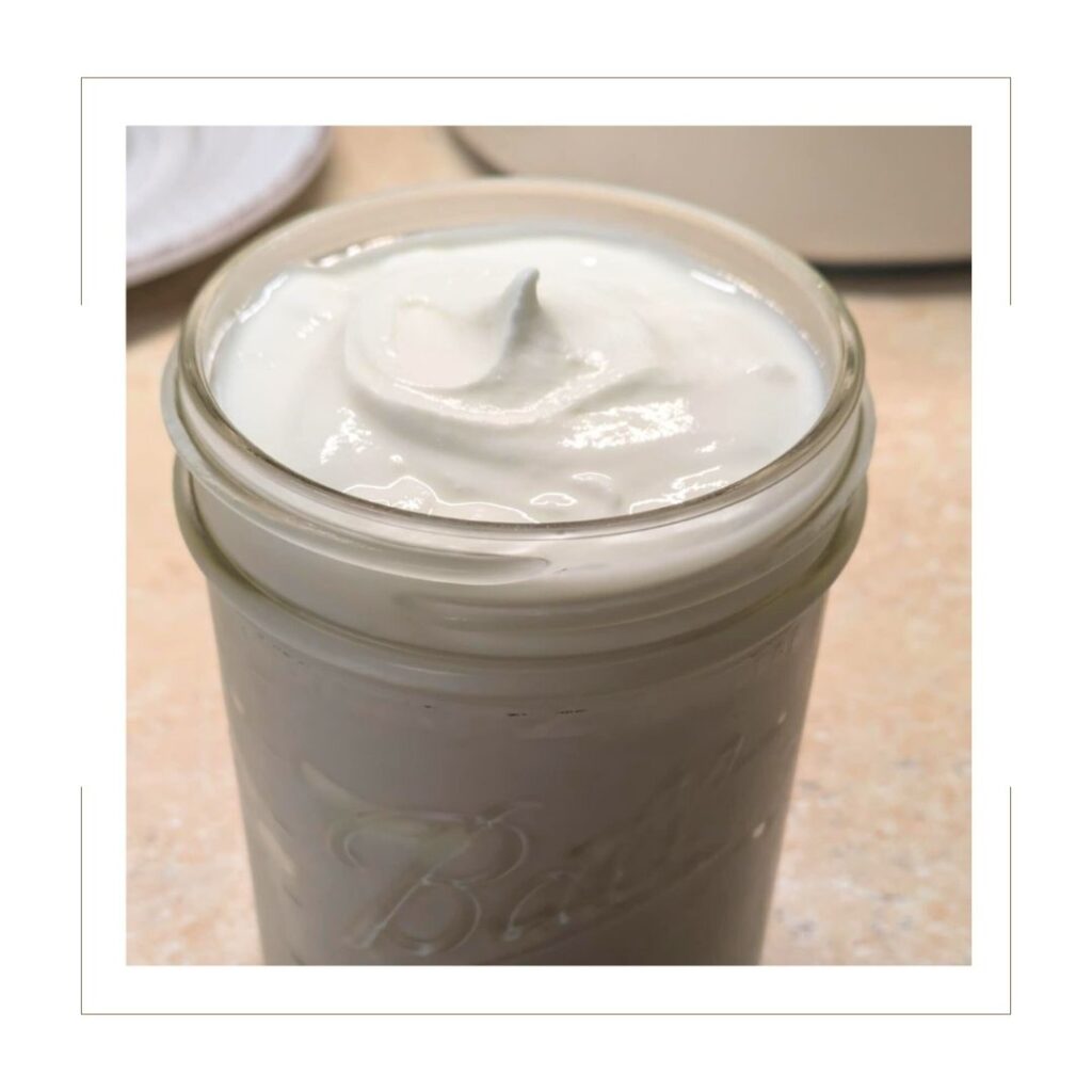 Homemade yogurt in mason jar