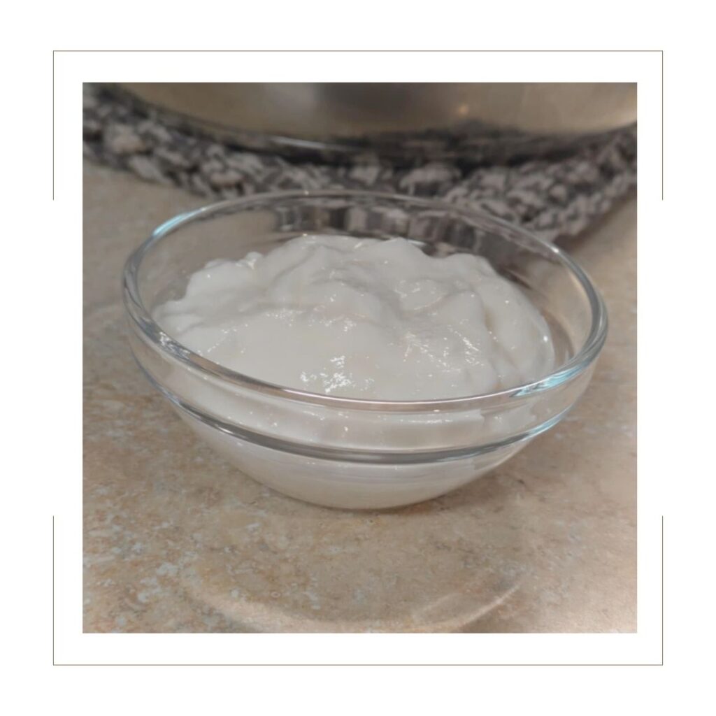 Yogurt starter in glass bowl