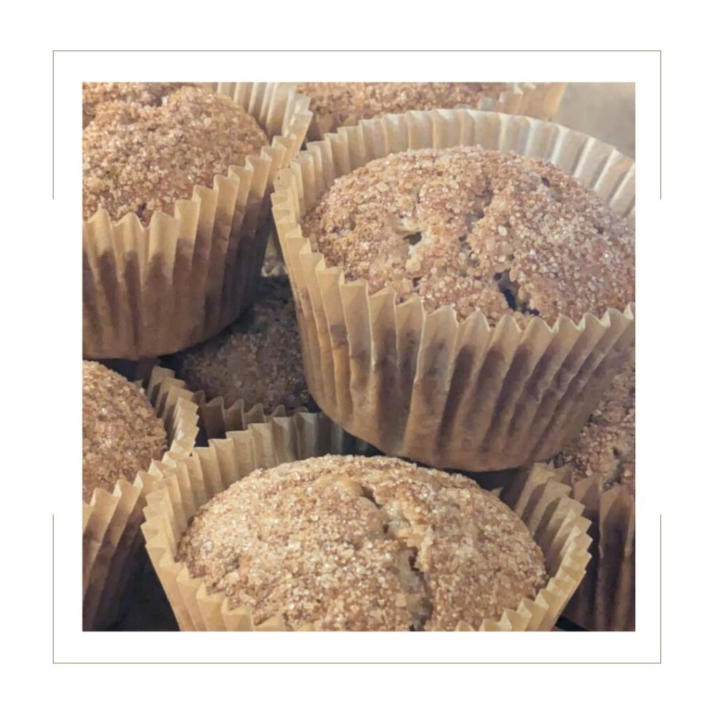 Baked Cinnamon Muffins stacked