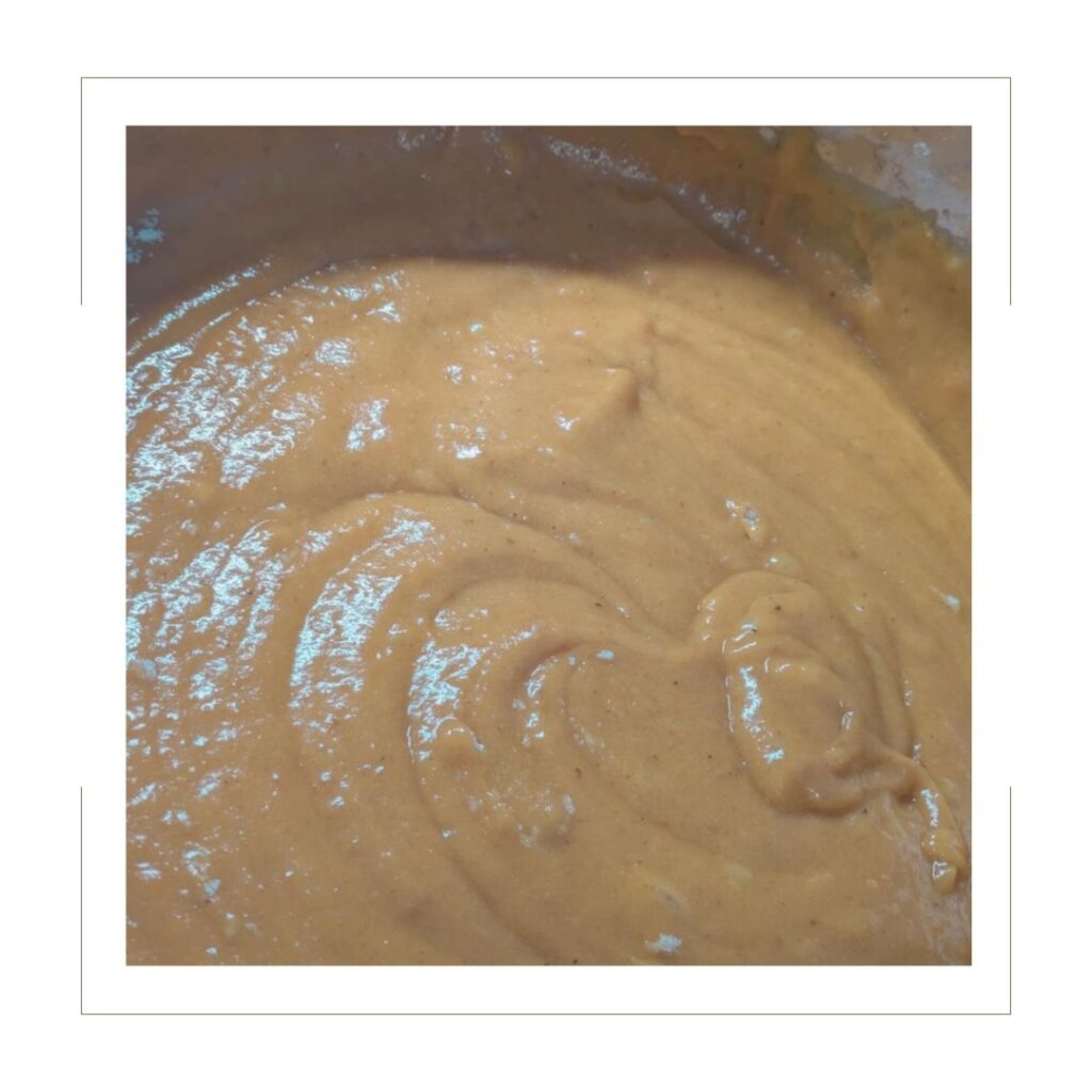 Pumpkin Spice Cupcake Batter in mixing bowl