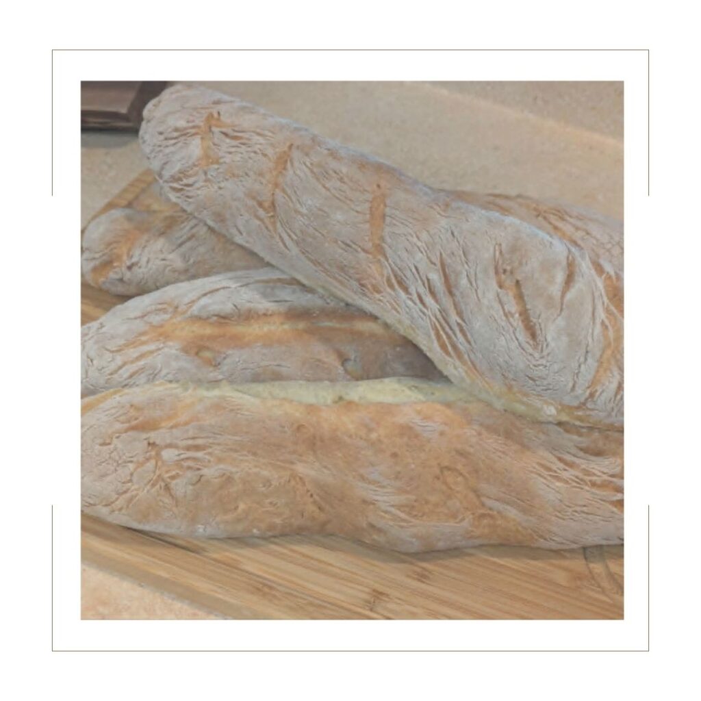 Baked fresh baguettes