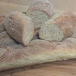 Baguettes baked and split open