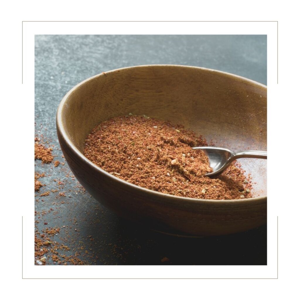 Taco Seasoning in wooden bowl