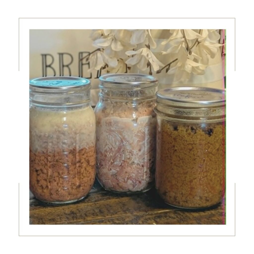 canned meat, ground beef, pulled pork and taco meat