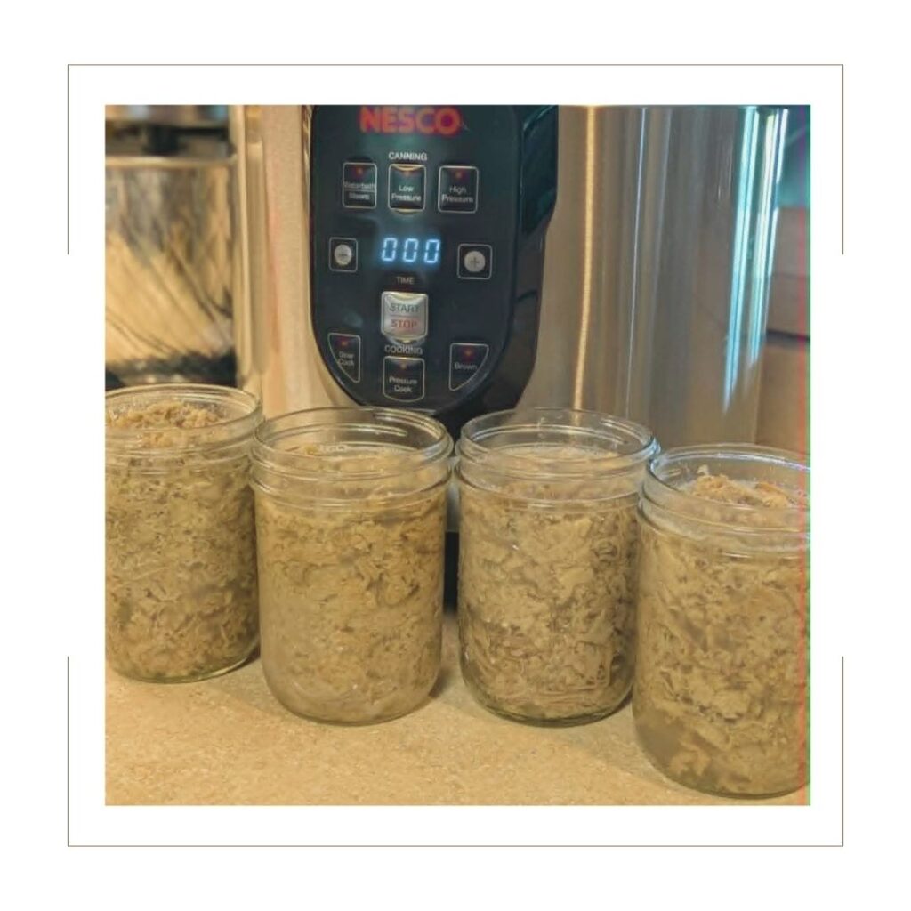 jars of pulled pork for canning